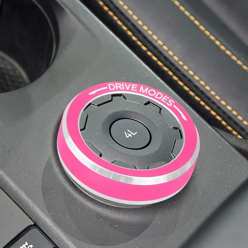 HDUFC for Ford 2024 2025 Ranger, air Conditioning, Volume Control, Push-Button Start, 4WD and Headlight switches, 7 Pieces of Aluminum Alloy knob Cover Decoration (Pink) - Image 4